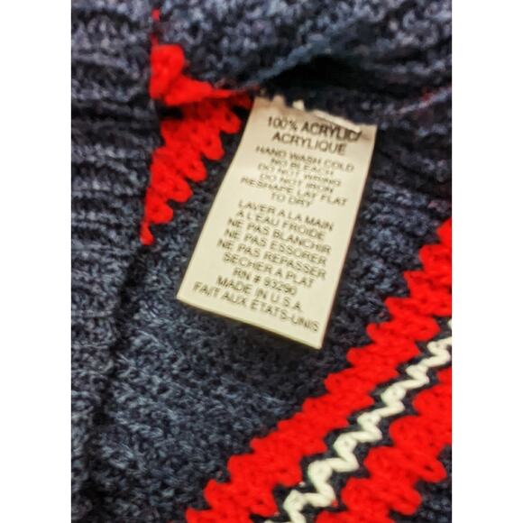 Cotton Emporium Knit Sweater Red Blue Striped Girls Size Small - Picture 4 of 6